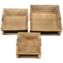Produkt Drewniane pudełko z tablicą i wkładką, zestaw 3 rozmiarów, 30 cm