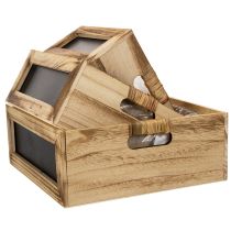Produkt Drewniane pudełko z tablicą i wkładką, zestaw 3 rozmiarów, 30 cm