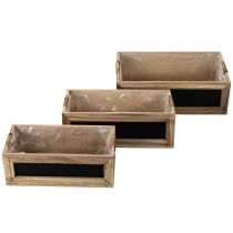 Produkt Drewniane pudełko z tabliczką do opisywania, zestaw 3 szt., 36 cm