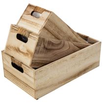 Produkt Drewniane pudełko z tabliczką do opisywania, zestaw 3 szt., 36 cm