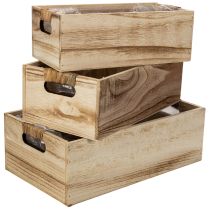 Produkt Drewniane pudełko z tabliczką do opisywania, zestaw 3 szt., 36 cm
