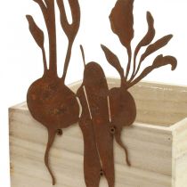 Produkt Pudełko na rośliny z drewnem z dekoracją rdzy pojemnik na warzywa 17×17×12cm