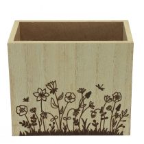 Produkt Drewniane pudełko z uchwytem na długopisy, organizer na biurko naturalny 14×8×12cm