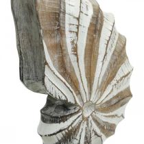Drewniany stojak na muszle w stylu morskim, naturalny, biały wys.28cm