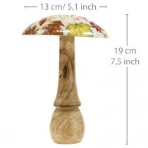 Produkt Drewniane grzyby dekoracyjne jesienne liście biała, kolorowa jesienna dekoracja Ø13cm W19cm