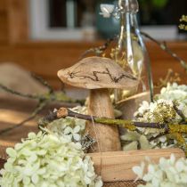 Grzyb drewniany ze wzorem dekoracja drewniana grzyb naturalny, złoty Ø12,5cm W15cm