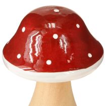 Produkt Drewniane grzyby, muchomory, dekoracja, drewno, FSC, czerwono-brązowe, wys. 6,5/7 cm, 4 sztuki