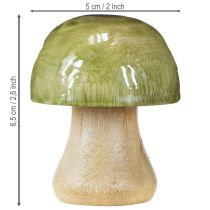 Produkt Drewniane grzybki jesienna dekoracja grzybki zielone czerwone pomarańczowe wys. 6,5cm 9 szt.