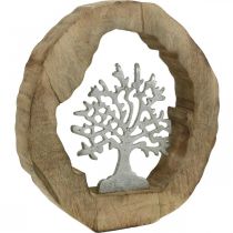 Produkt Deco rzeźba drzewo w drewnianej dekoracji stołu pierścieniowego do ustawienia 22×21×4cm