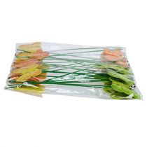 Produkt Drewniane motylki na patyku, różne w 3 kolorach, 8cm, 24 sztuki