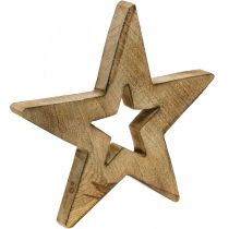 Produkt Drewniana gwiazda podpalana Stojąca drewniana dekoracja świąteczna 28cm