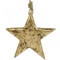Produkt Gwiazda do zawieszenia, drewniana dekoracja z efektem złota, Advent 14cm × 14cm