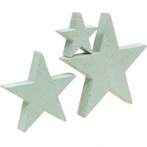 Produkt Drewniane gwiazdki dekoracja rozproszona świąteczna mięta 3/5/7cm 29 szt