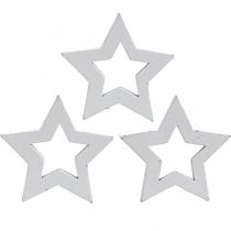 Produkt Drewniane gwiazdki rozproszone dekoracja gwiazdki świąteczne białe 3cm 72szt