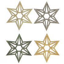 Produkt Gwiazdki drewniane Dekoracja świąteczna Gwiazdki drewniane zielone 8cm 16 szt