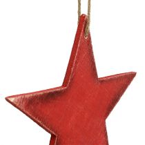 Produkt Gwiazdy drewniane do zawieszenia 9/13cm czerwone 12szt.