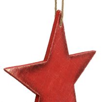 Produkt Gwiazdki drewniane do zawieszenia 16,5cm/20cm czerwone 6 szt