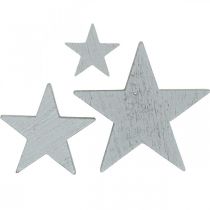 Produkt Drewniane gwiazdki dekoracja rozproszona świąteczna szara 3/5/7cm 29 szt