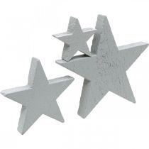 Produkt Drewniane gwiazdki dekoracja rozproszona świąteczna szara 3/5/7cm 29 szt