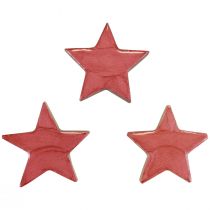 Produkt Drewniana dekoracja gwiazdek Ozdoba świąteczna gwiazdki różowy połysk Ø5cm 8 szt