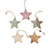 Produkt Gwiazdy drewniane gwiazdki dekoracyjne do zawieszania dekoracji vintage Ø6,5cm 10 sztuk