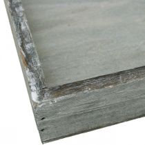 Produkt Taca drewniana kwadratowa szara, bielona dekoracyjna taca 19×19cm 2szt