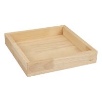 Taca drewniana ozdobna taca drewniana kwadratowa naturalna 25×25×3,5cm