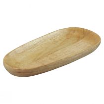 Drewniana taca owalna z naturalnego drewna mango 28×12×2,5cm