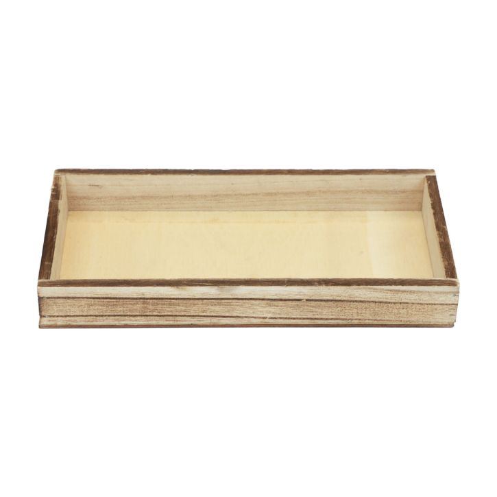 Drewniana taca dekoracyjna płomieniowana, dekoracyjna taca na stół w stylu rustykalnym 24×12×3cm