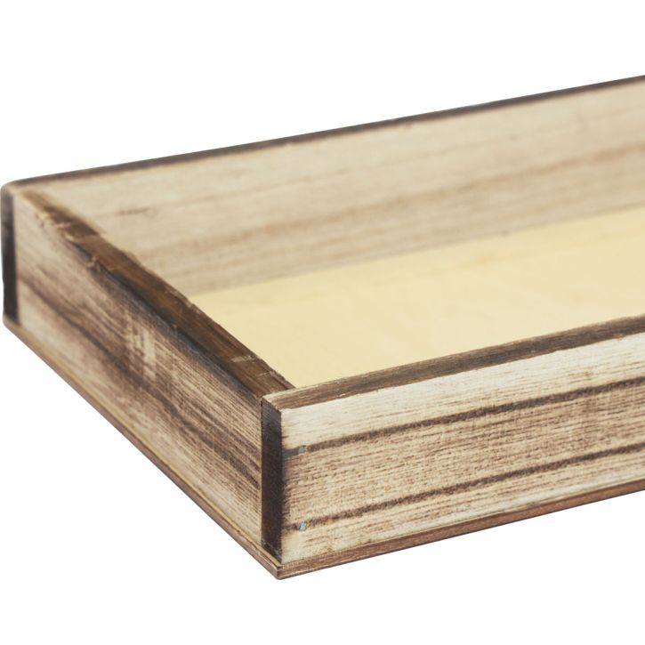 Produkt Taca z drewna płomienistego, dekoracyjna taca, rustykalna dekoracja stołu, 24×12×3 cm