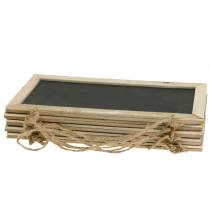 Produkt Tablica łupkowa z krawędzią drewnianą do zawieszenia naturalna 30x15cm 5 szt