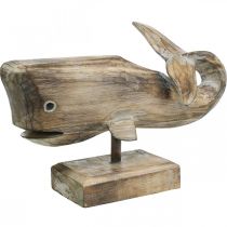Wieloryb deco drewno drewniany wieloryb dekoracja morska natura teak 29cm