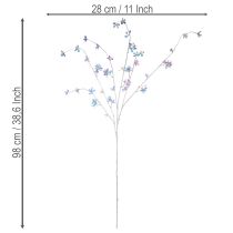 Produkt Sztuczna delikatna gałązka kwitnąca z mieniącymi się kwiatami, 98 cm