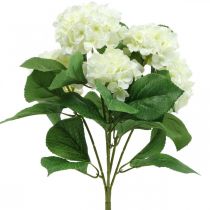 Hortensja sztuczny biały jedwabny bukiet kwiatów dekoracja letnia 42cm