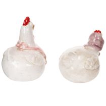 Produkt Ceramiczne figurki kurczaków do salonu, urocza ozdoba wielkanocnego stołu w domu, 11 cm, 2 sztuki