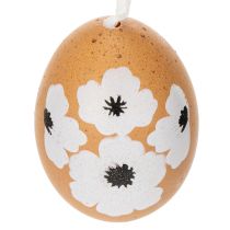 Produkt Ozdoba wisząca w kształcie jajka wielkanocnego, wiosna, Wielkanoc, prawdziwe kurze jaja, naturalne, 6 cm, 6 sztuk