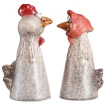 Produkt Ceramiczne dekoracyjne kurczaki Wielkanocny kogut i kura H20/22cm 2 sztuki