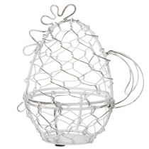 Produkt Druciany koszyczek w kształcie kurczaczka na pisanki. Uroczy dodatek do wielkanocnych dekoracji. 14 cm
