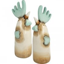 Produkt Ceramiczny Kogut Dekoracja Kuchenna Kurczak Jasnoniebieski Brązowy H23cm 2 Szt