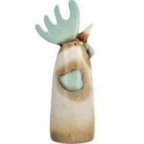 Produkt Ceramiczny Kogut Dekoracja Kuchenna Kurczak Jasnoniebieski Brązowy H23cm 2 Szt