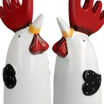 Ceramiczny Kogut Dekoracja Kuchni Kurczak Biały H23cm 2szt