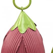 Paliki ogrodowe metalowe kwiatki ozdobne różowy różowy żółty dł.58cm 3szt