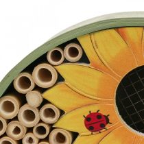 Insect Hotel Okrągły Drewniany Domek dla Owadów Zielony Słonecznik Ø25cm