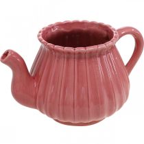 Dekoracyjny czajniczek ceramiczny doniczka różowy, czerwony, biały L19cm 3szt