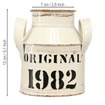 Produkt Dzbanek dekoracyjny metalowy „Oryginał 1982” Kremowo-rdzawy wys. 13 cm 2 szt.