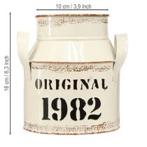 Produkt Dzbanek dekoracyjny metalowy „Oryginał 1982” Kremowo-rdzawy wys. 16 cm 2 szt.