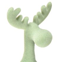 Produkt Stołek Edge z łosiem, dekoracja, flokowany, zielono-brązowo-miętowy, 31 cm, 3 sztuki