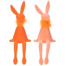 Produkt Figurka siedzącego zajączka wielkanocnego na półkę, na Wielkanoc i wiosnę, 27 cm, 2 sztuki