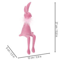 Produkt Figurka zająca wielkanocnego z boa z piór, półka, dekoracyjna figurka wielkanocna, 27 cm, 2 sztuki