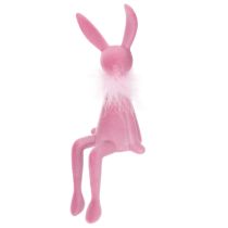 Produkt Figurka zająca wielkanocnego z boa z piór, półka, dekoracyjna figurka wielkanocna, 27 cm, 2 sztuki